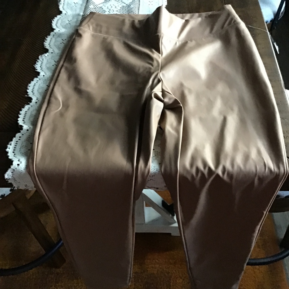 I. N. C. Pleather tan skinny pants